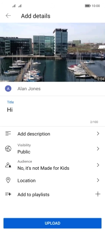 Key in the required text and press UPLOAD.
