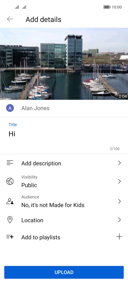 Key in the required text and press UPLOAD.