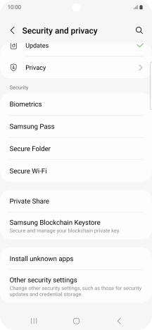 Press Other security settings.