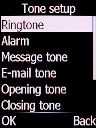 Select Ringtone and press the Left selection key.