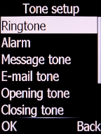 Select Ringtone and press the Left selection key.