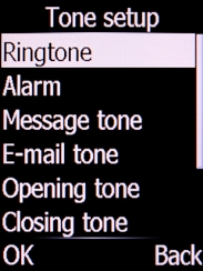 Select Ringtone and press the Left selection key.