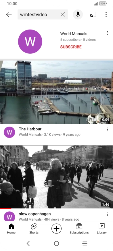 Press the required video clip.