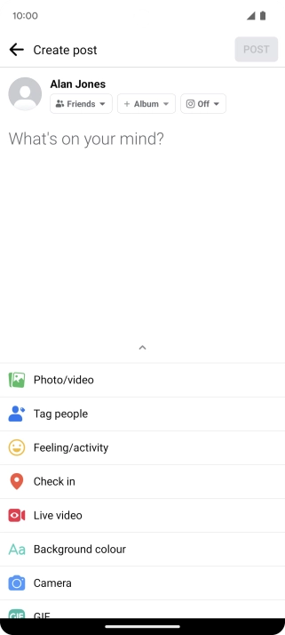 Press the text input field.