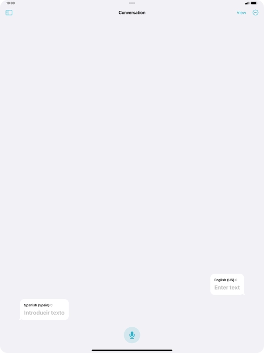 Press the microphone icon and say the required word or sentence.