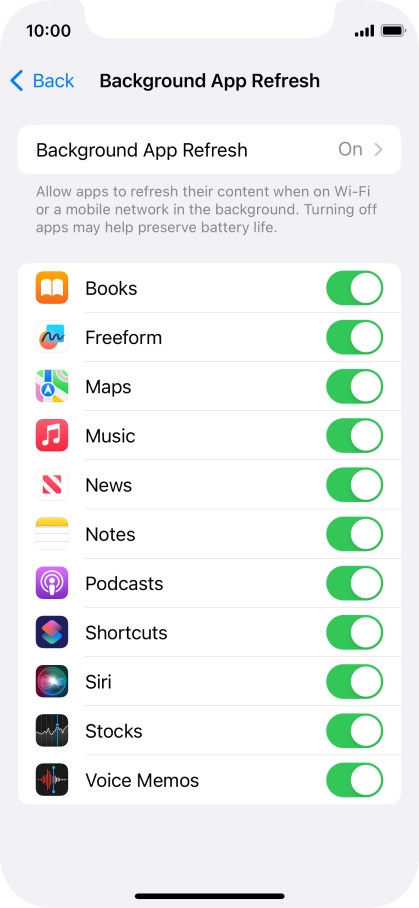 Press Background App Refresh.