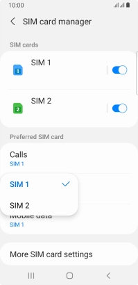 Press the required SIM.