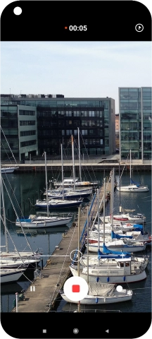 Press the stop icon to stop recording.