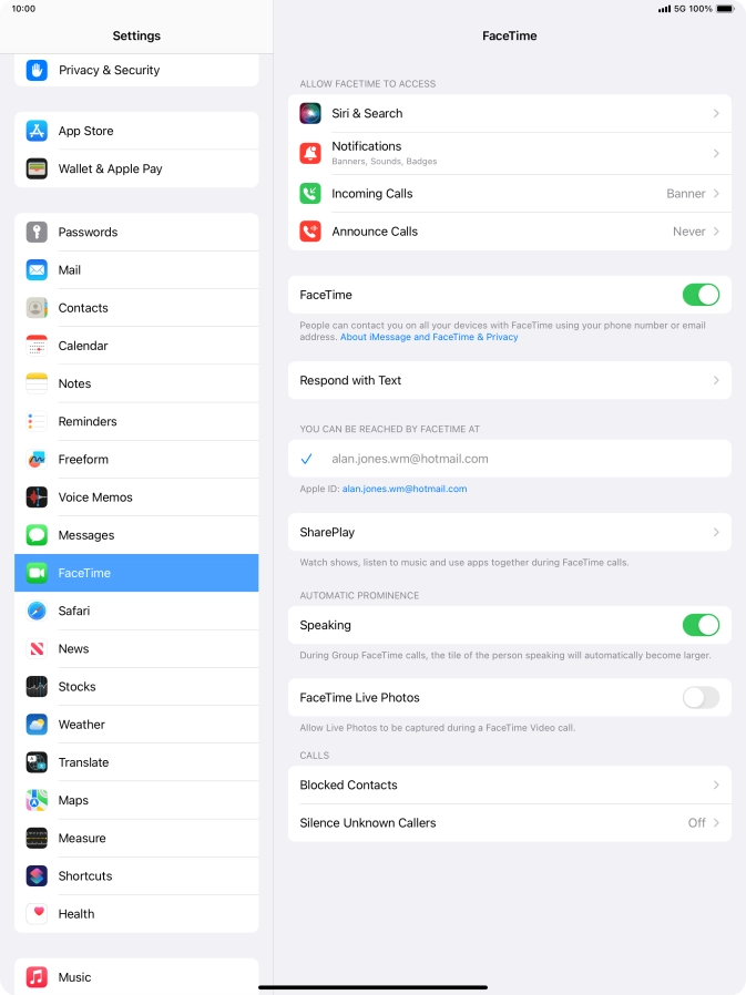 Press the indicator next to 