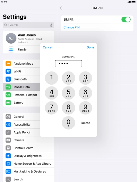 Key in your current PIN and press Done.