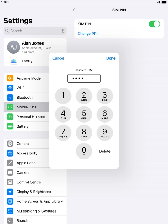 Key in your current PIN and press Done.