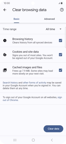 Press the fields next to the required data types. Press the fields next to the required data types.