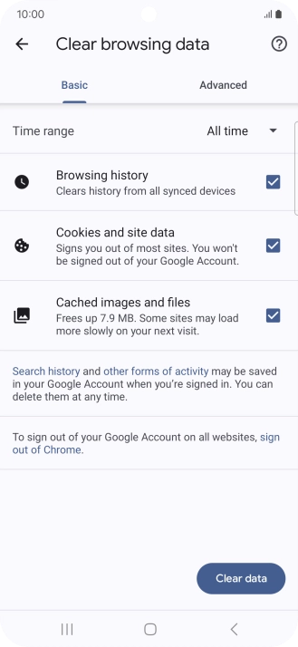 Press the fields next to the required data types. Press the fields next to the required data types.