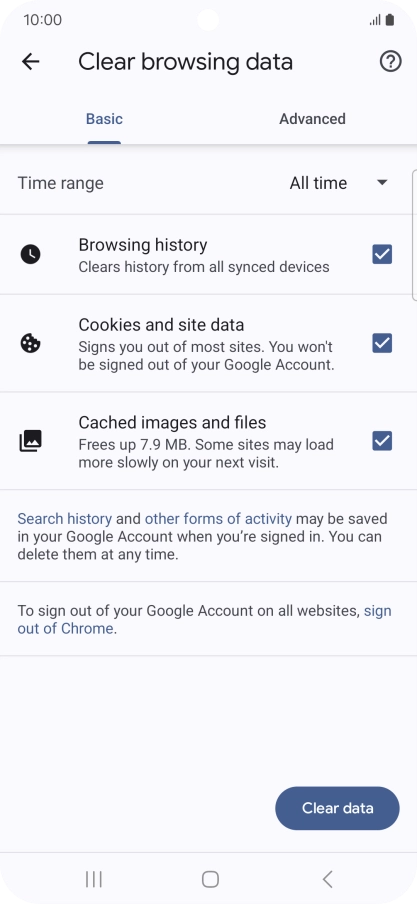 Press the fields next to the required data types. Press the fields next to the required data types.