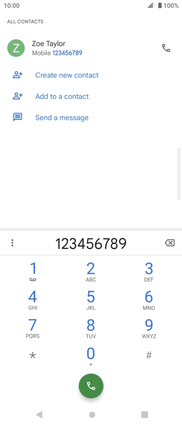 Key in the required number and press the call icon.