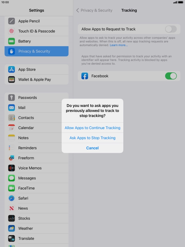 If you turn off the function, press the required setting.