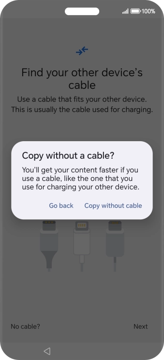 Press Copy without cable.