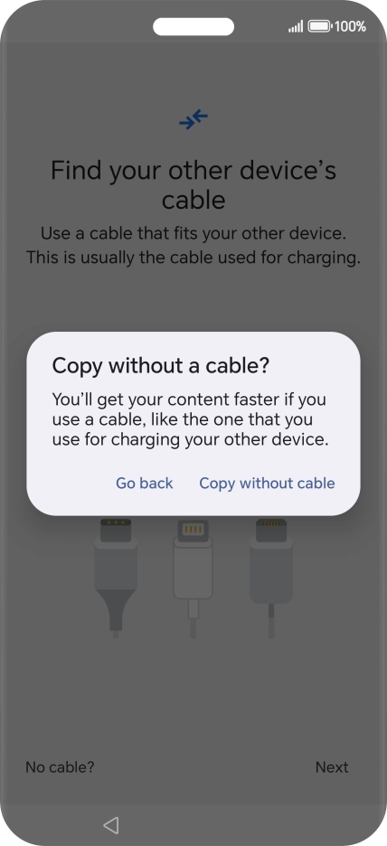 Press Copy without cable.