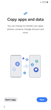 You can transfer the contents of another phone to your phone when it's activated for the first time and after a factory reset. When this screen is displayed, your phone is ready to transfer contents from another phone.