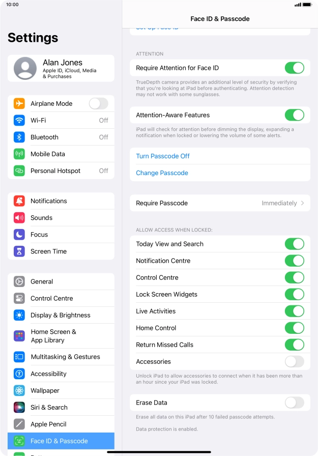 Press the indicator next to 