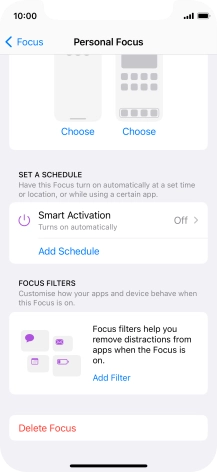 Press the required setting below 