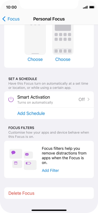 Press the required setting below 