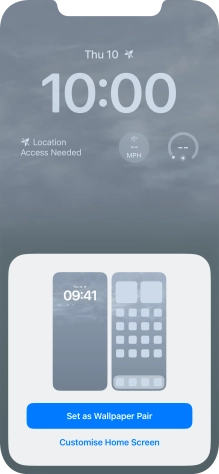To use the same colour theme on the home screen, press Set as Wallpaper Pair.