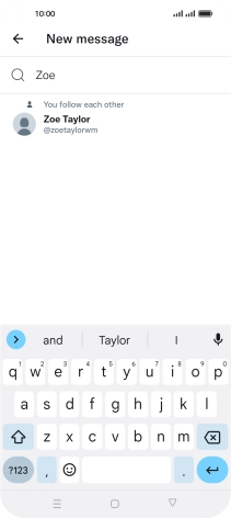 Key in the first letters of the recipient's name and press the required contact.