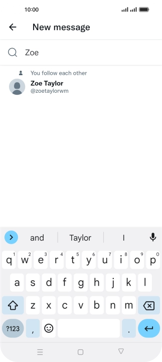 Key in the first letters of the recipient's name and press the required contact.