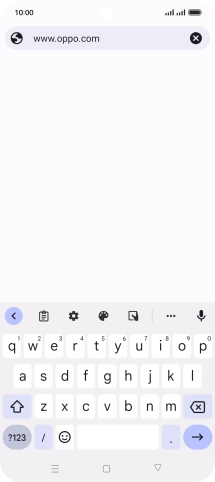 Key in the address of the required web page and press arrow right.