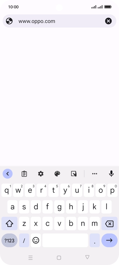Key in the address of the required web page and press arrow right.
