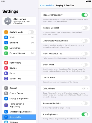 Press the indicator next to 