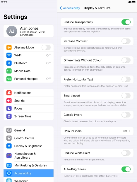 Press the indicator next to 