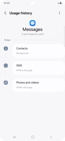The app activity for the selected app is displayed. The app activity for the selected app is displayed.