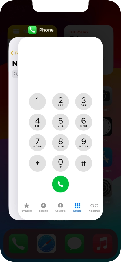 Slide upwards on the required application to end it.