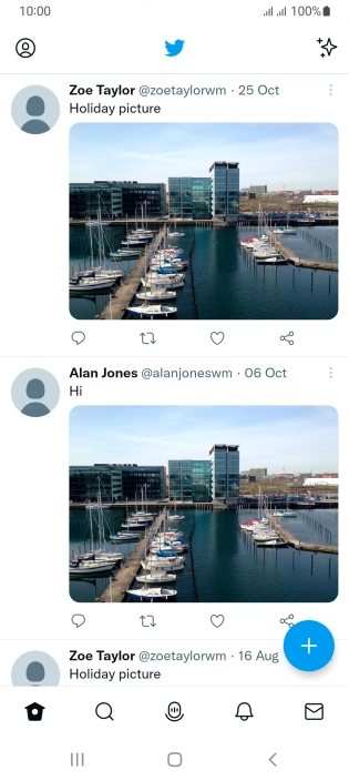 Press the new tweet icon.