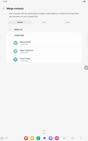 Press the field next to the required number.
