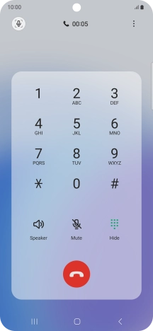 Press the end call icon. Press the end call icon.