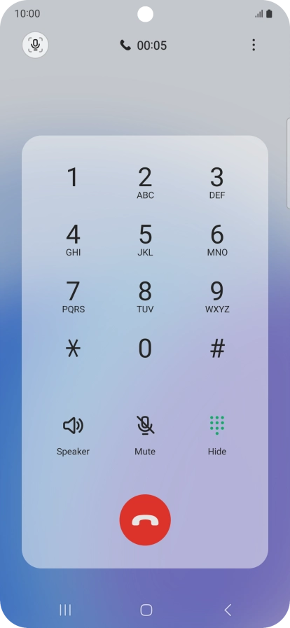 Press the end call icon. Press the end call icon.