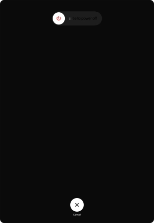 Press and drag the power off icon right. Press and drag the power off icon right.