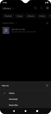 Press the required category and go to the required audio file.