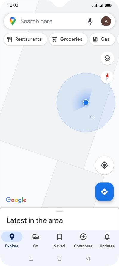 Press the search field and key in the required destination.