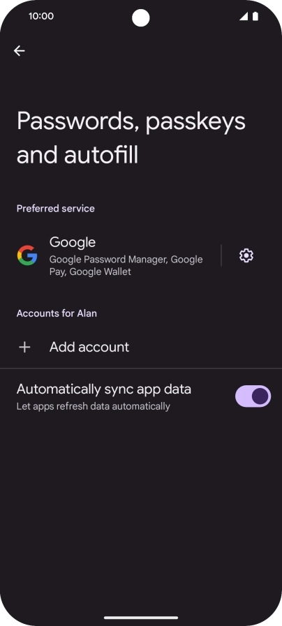 Press Add account. Press Add account.