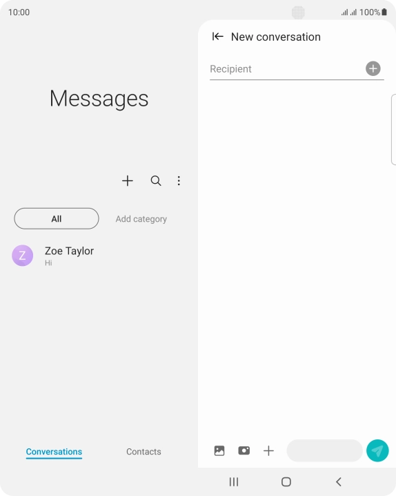 Press the search field and key in the first letters of the recipient's name. Press the search field and key in the first letters of the recipient's name.