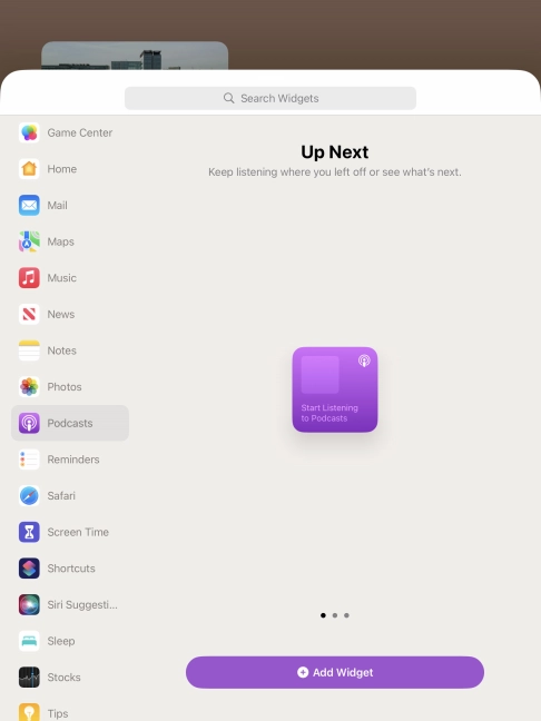 Slide your finger right or left on the screen to select the required widget size. Slide your finger right or left on the screen to select the required widget size.