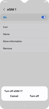If you turn off use of the price plan, press Turn off.