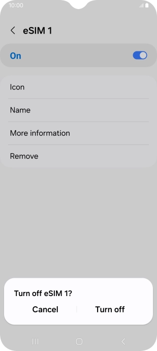 If you turn off use of the price plan, press Turn off.