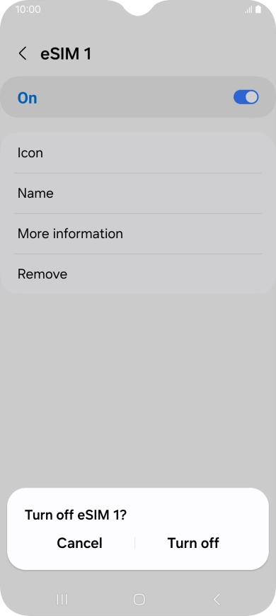 If you turn off use of the price plan, press Turn off.