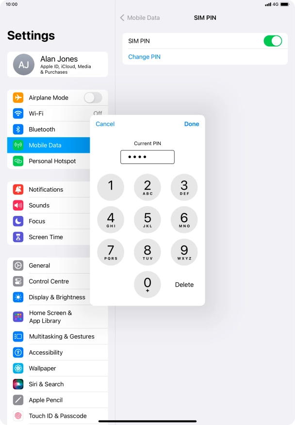 Key in your current PIN and press Done.
