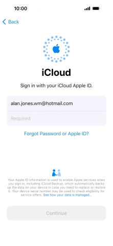 Press Required and key in the password for your Apple ID.